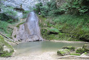 Herman achter de waterval bij cache Le Templiers